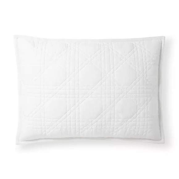 Serena & Lily Pair of Standard Lattice Pillow Shams in White
